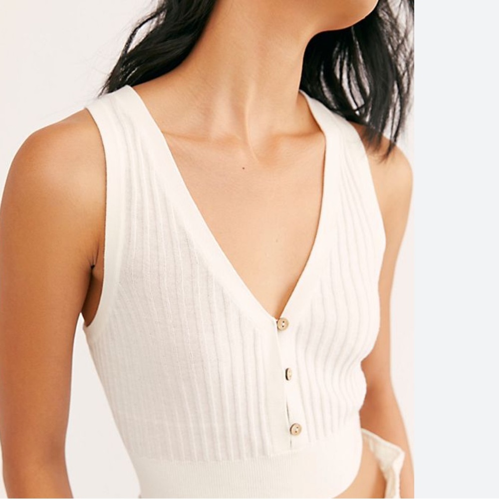 NWT Free People Saturday Morning Crop in Ivory